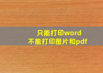 只能打印word 不能打印图片和pdf